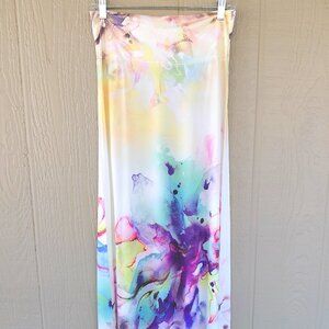 Spring Floral Color Splash Long Maxi Women Skirt Size Large